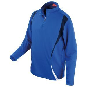 Spiro Unisex Adult Trial Zip Neck Training Top / Royal Blue/Navy/White